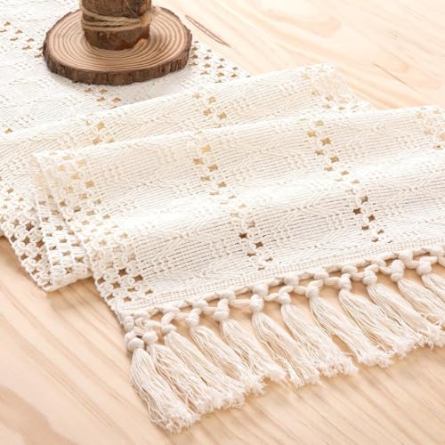 Chemin de table en macramé pour decoration de table de mariage chic