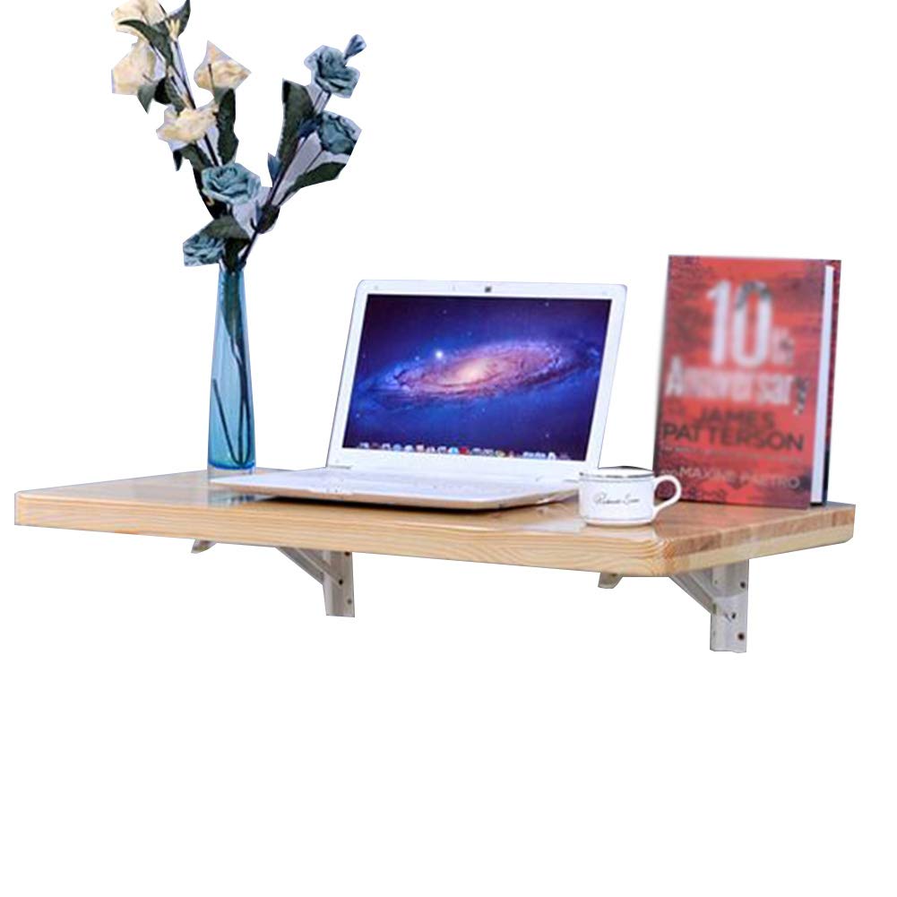 ASerZenith Wall-Mounted Table Desk Wall-Mounted Drop-Leaf Folding Table Floating Wall Shelves Multifunction Computer Desk Stable Solid Wood,80 * 50Cm