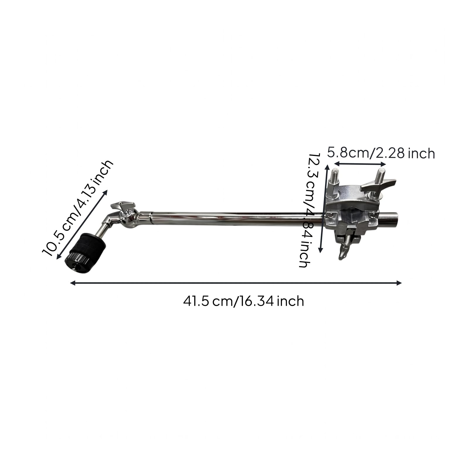 predolo Soporte de Platillo Semitriple Multifuncional Abrazadera de Platillo con Llave Metálico Equipo Musical para Bateristas, Ensayo , Brazo De Platillo Recto Largo Con Abrazadera Multifunción