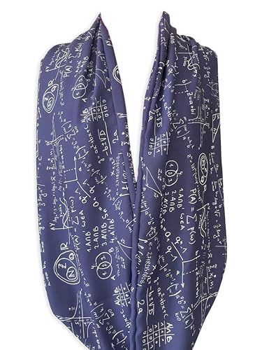 Generic Mathematics Scarf, Navy Blue, Calculus Pattern, Teacher Gift, Student Gift, Graduation Gift, Back to School2