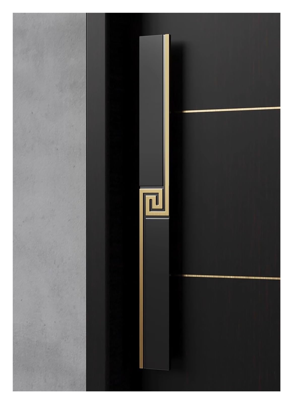 JYHHCYS Long Door Handles Exterior Interior Front Door, Double Sided Modern Aluminum Push Pull Door Bar Handles for Wooden Barn Doors/Sliding Glass Door (Color : Black+Gold, Size : 47.2in/120cm)