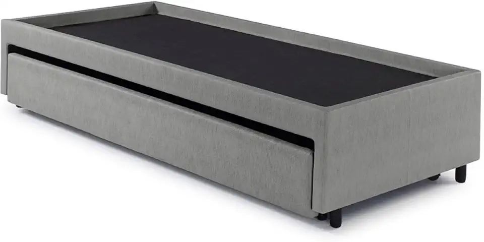 Bicama Box para Dois Colchões Solteiro Courino Cinza