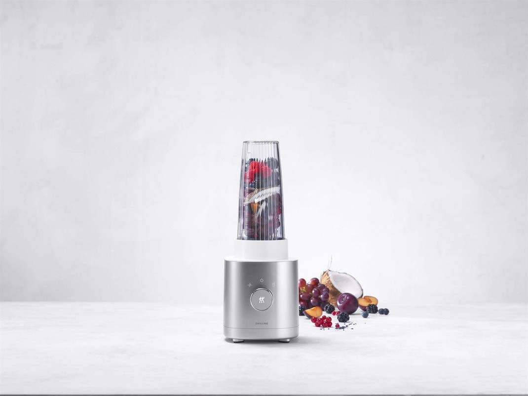 ZWILLING ENFINIGY mikser stojący i smoothie, mikser z ostrzem krzyżowym ze stali nierdzewnej i silnikiem o wysokiej wydajności 600 W, srebrny