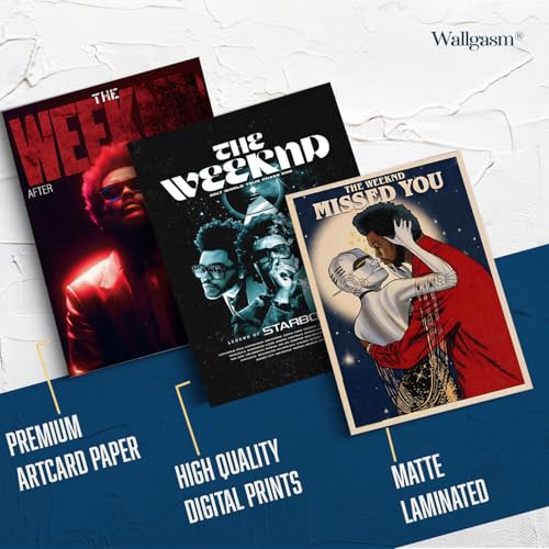 Image of Wallgasm The Weeknd Posters - Set of 6, 8x12 inch (A4 Size) 300 GSM | Music, Pop, RnB Posters, for Room, Aesthetic Room Decor Item
