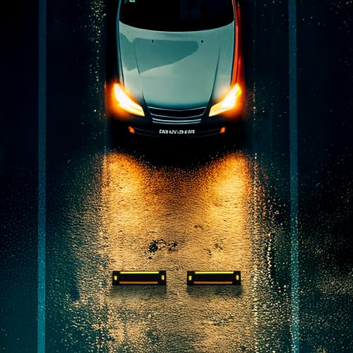 Topes de aparcamiento para garaje con reflectantes amarillos pack de 2 protectores de rueda de coche 4