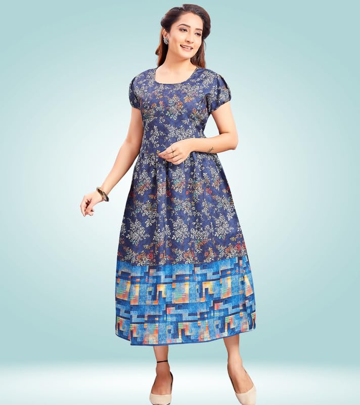 Image of RITIJYA Zipless Feeding Kurtis & Dresses for Women | Zipless Maternity Wear Gown Pregnancy Dress for Nursing Mothers | Viscose Rayon | Stylish & Comfortable | S to 4XL | Washable & Durable