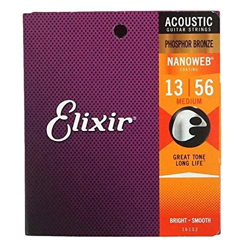 GNT[ ELIXIR 16102 PHOSPHOR BRONZE NANOWEB Medium 13-56×12SET AR[XeBbNM^[