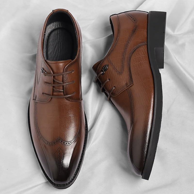 Mens Patent Leather Oxford Shoes Lace-Up Derby Shoes Formal Business Dress Style for Wedding Office2