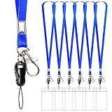 6 Pack Retractable Badge Lanyards and ID Badge Holder, Strap Lanyard with Swivel Metal Clasp for Bad