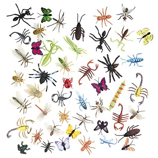 THE TWIDDLERS 50 Figuras de Insectos Bichos de Plástico - No Tóxico, Formas y Tamaños Realista