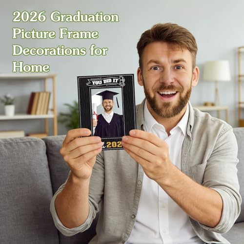 Image of FLYAB Class of 2026 Picture Frame - Graduation Gifts You Did It Portrait Photoframe for Women Men Wood- Special Display for a Treasured Graduation for College High School Pre-K Graduates