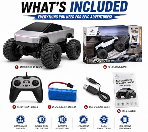 Image of Remote Control Sports Car & Off-Road SUV Toy for Kids, High Speed RC Racing with Wireless Remote, Realistic Lights & Premium Design Gift for Boys Girls (SH-9221-cybertruck)