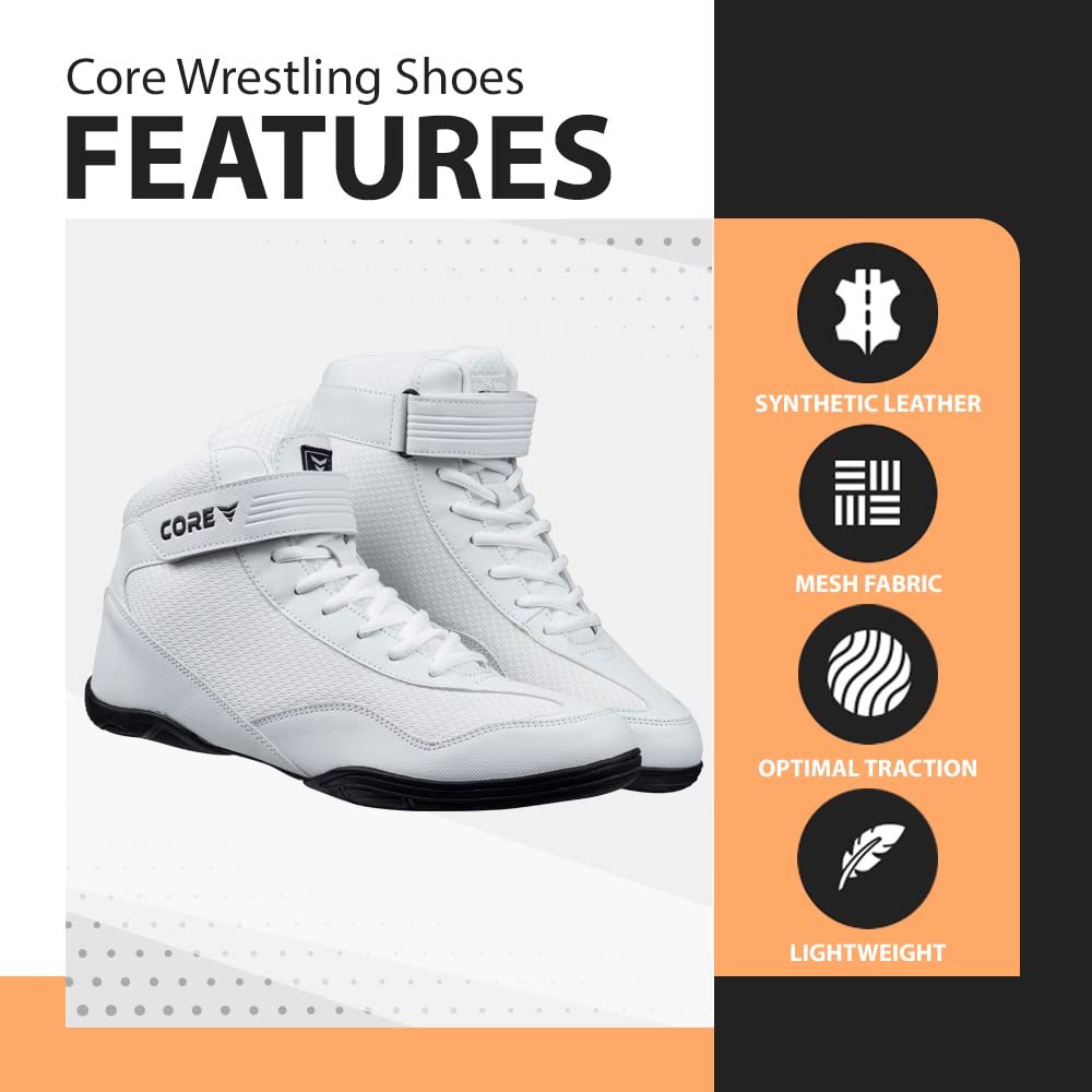 CORE Chaussures de Lutte pour Hommes, Femmes et Enfants - Wrestling Shoes, Lutte Homme - Chaussures d'arts Martiaux antidérapantes