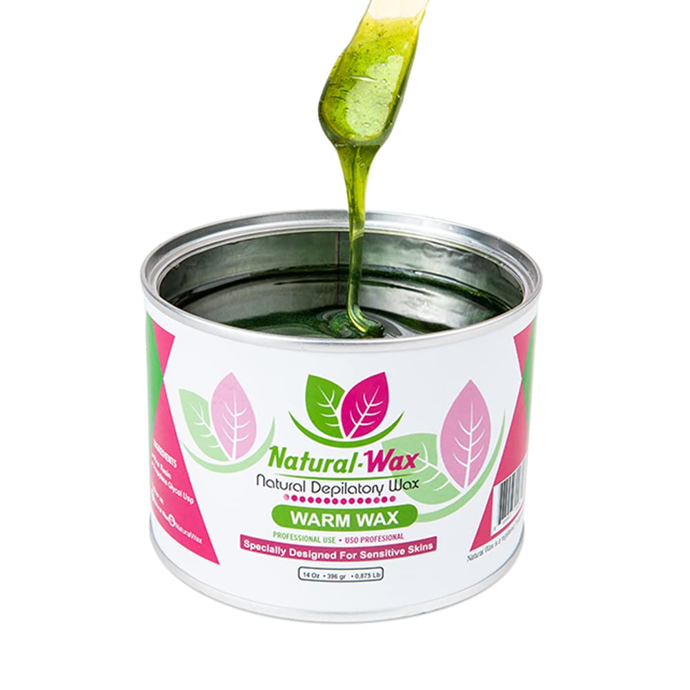 Natural Wax Depilatory - Professional Organic Moisturizer for Gentle Soft Wax Hair Removal on Sensitive Skin (14 oz)