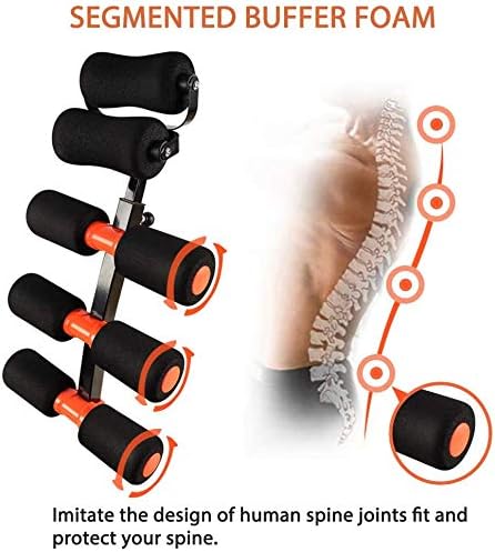Bigzzia Abdominal Trainer, Core & Abs Rocket Exercise Chair with Foam Roller-Handles-Level Adjustable-Fitness Crunches Machine-Workout-Training Bench