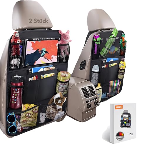 HENKi 2x Autositz-Organizer Auto Rücksitz für bis zu 11-Zoll...