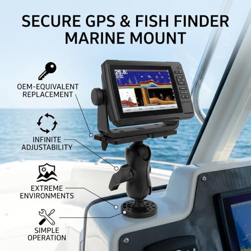 Image of VBESTLIFE 360 Degree Rotating Fish Finder Mount Adjustable Ball Bracket with Quick Release for Kayak and Canoe Fishing Nylon Silicone Sonar Holder for Marine Electronics
