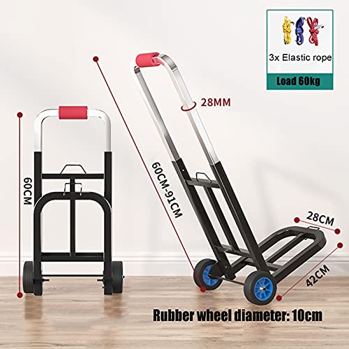 Carretilla plegable con ruedas de goma 60kg capacidad miniatura 6