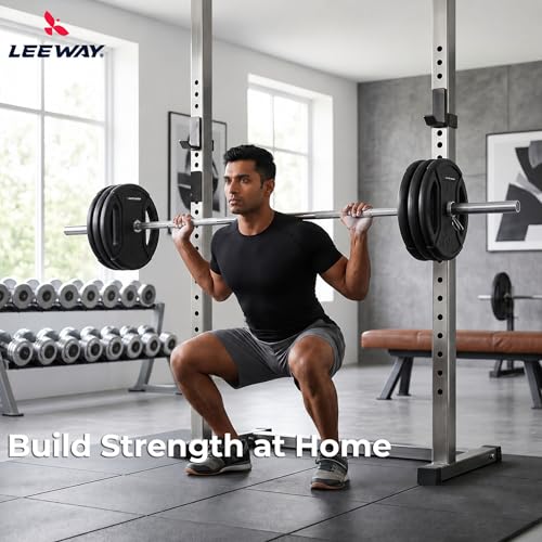 Image of LEEWAY Gym Barbell Rod 5ft Straight & 3Ft Curl Bar | Combo (5FT + 3FT)| 28mm Gym Weight Plates Barbell for Home Workout | Weight Lifting Biceps Rod for Exercise at Home| Compatible 1-Inch Plates Road