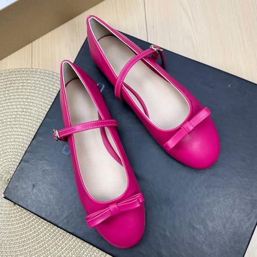 SAILING LU Women's Bow-Knot Round Toe Ballet Flats Dressy Comfort Flat Shoes Wedding Party Flats Mary Jane Shoes3