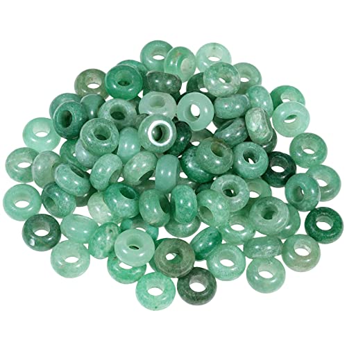 Sunyik Assorted Crystal Stones Large Hole (6Mm) Rondelle European Beads Fits Bracelet, Pack Of 25, Amethyst/Rose Quartz/Green Aventurine/Carnelian/Black Agate #TOP1