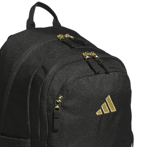Image of adidas Amplifier Backpack for Laptop, School and Gym, 28L, Black /Gold Metallic /Regular, OSFA