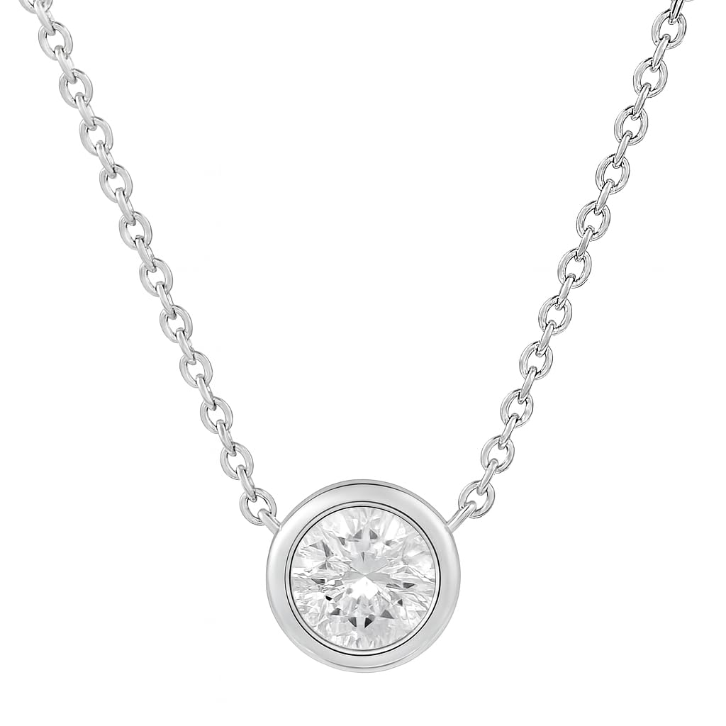 Pendant Necklace With Round Cut Solitaire Cubic Zirconia Diamond For Women And Girls With Extendable Chain, Necklace Gift (NL1008)-image-31