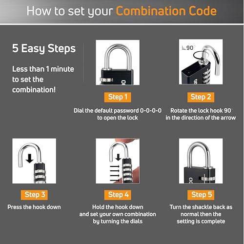 Image of AIDO 4-Digit Luggage Locks | 40mm Number Locks | Default Code 0000 | for Door, Suitcase, Travel Bags, Sports Bags & Backpacks | Small Combination Padlocks for Locker & Tool Box| 2 Yr Warranty