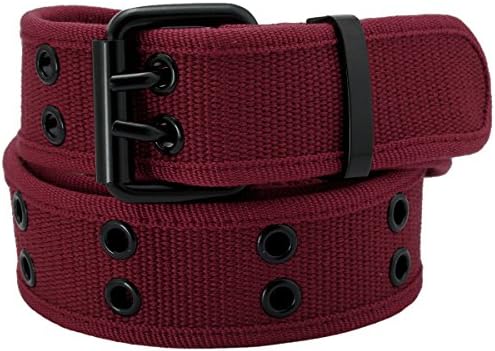 KYEYGWO Web Canvas Belts for Men & Women, Double Hole Grommet Webbing Waist Belt