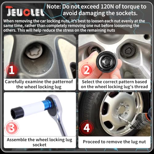 Image of 11PCS Wheel Locking Nut Key Kit for Toyota, Lexus, Tacoma | Wheel Lock Nut Socket Adapter Set, Anti-Theft Lug Removal Tool, Anti-Theft Screw Remover, Repair Tool, Tyre Fitting, garage