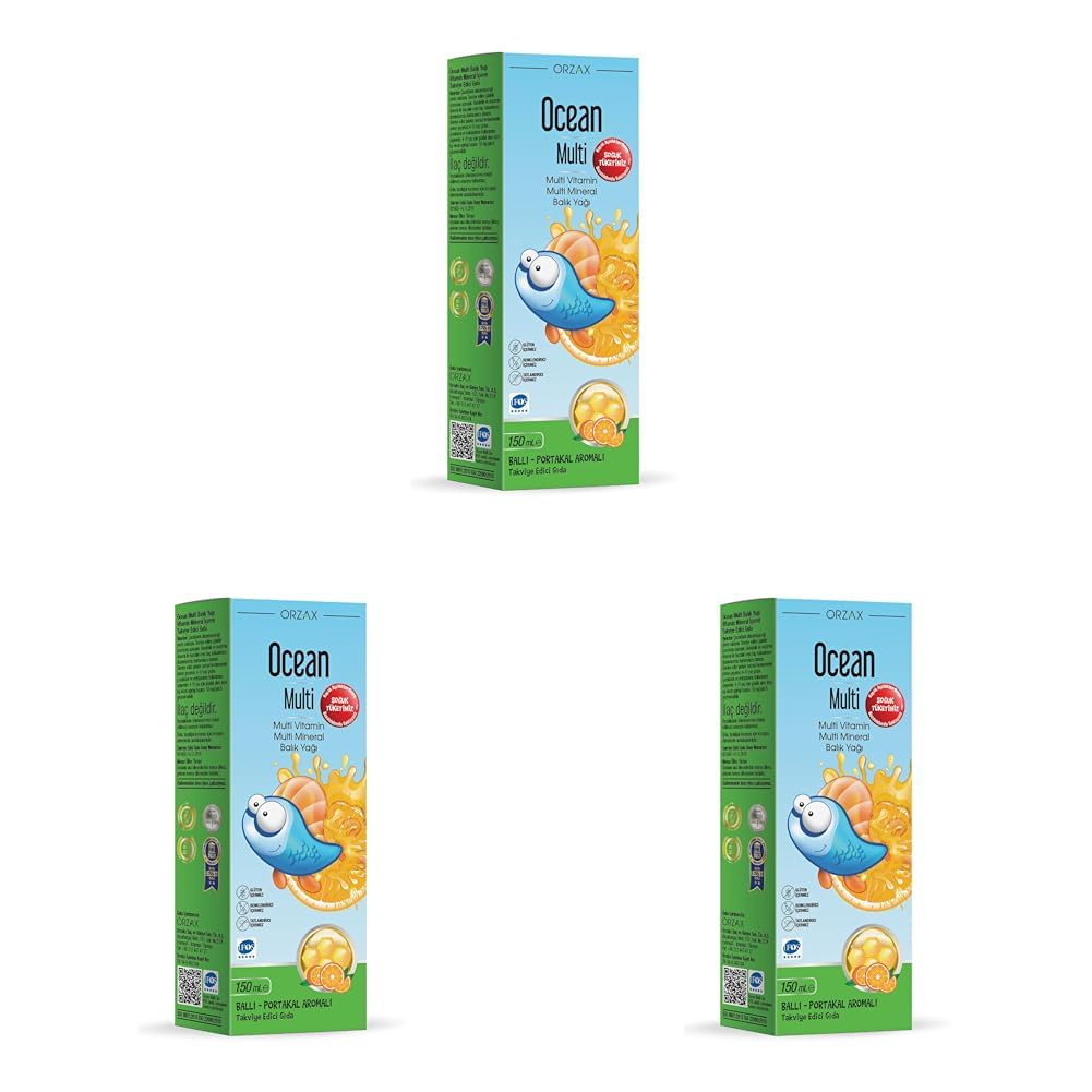 Ocean Multi Şurup Ballı-Portakal Aromalı 150ml (3 paketi)