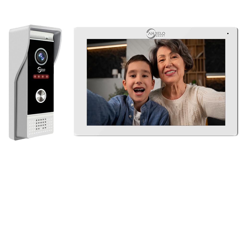 ANJIELO SMART TUYA 1080P Video Doorbell Camera with 7" Touch Screen Video Doorbell Intercom, Support Auto Recording Infrared Night Vision PIR Motion Detection…