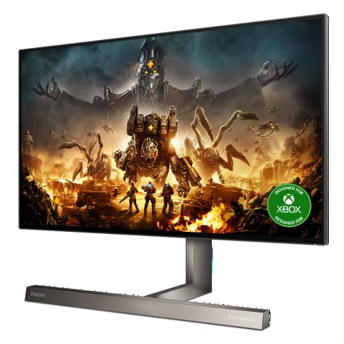 Philips Computer Monitors Momentum 279M1Rv 27" 4K Hdr Gaming Monitor With Nano Ips, 4K @ 120Hz (Pc Up To 144Hz), 1 Ms, Nvidia G-Sync Compatible, Ambiglow, 4Yr Advance Replacement, Black/Silver #TOP1