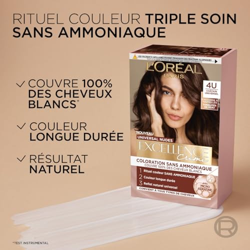 Coloration Universel Nudes 7 Blond Sans Ammoniaque Couvre 100% Cheveux Blancs Excellence 'oreal Paris La Boîte - vue 6