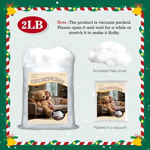 Image of Polyester Fiber Fill Stuffing, 2 LB Polyfill Stuffing for Stuffed Animals