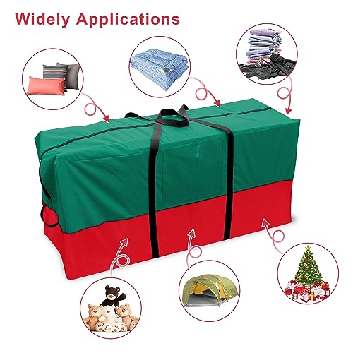 Image of Christmas Tree Storage Bag 8 Ft Artificial Tree 600D Oxford Storage Bag | Waterproof Christmas tree storage bag (48x15x22in) Dual smooth zippers, reinforced handles & label pocket dust /moisture-proof