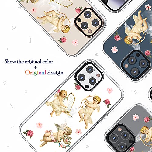 Clear Case Compatible With Iphone 13 Pro Max 6.7 Inch,Cute Lovely Cupid Love Angel Floral Cloud Stylish Girls Women Soft Shockproof Protective Case For Iphone 13 Pro Max #TOP2