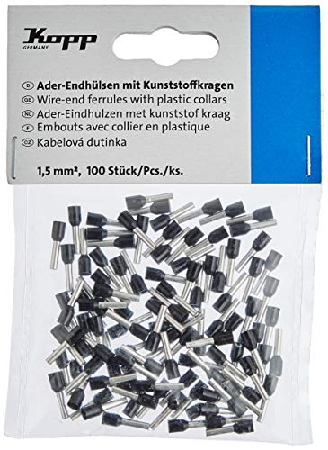 Ader-Endh.KstKr.1,5mm sw VE=100, Black, 1,5mm², 100 Stück