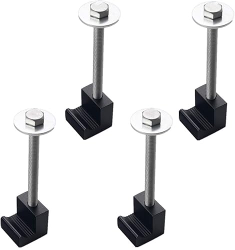 JGR - Amarres para caja de herramientas de camioneta Pickup. Paquete de 4 ganchos cruzados en J de aluminio, negro