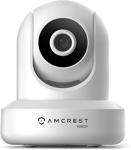 Amcrest Cámara de seguridad WiFi 1080P 2MP para interiores panorámicainclinación cámara IP inalámbrica IP2M-841W blanco