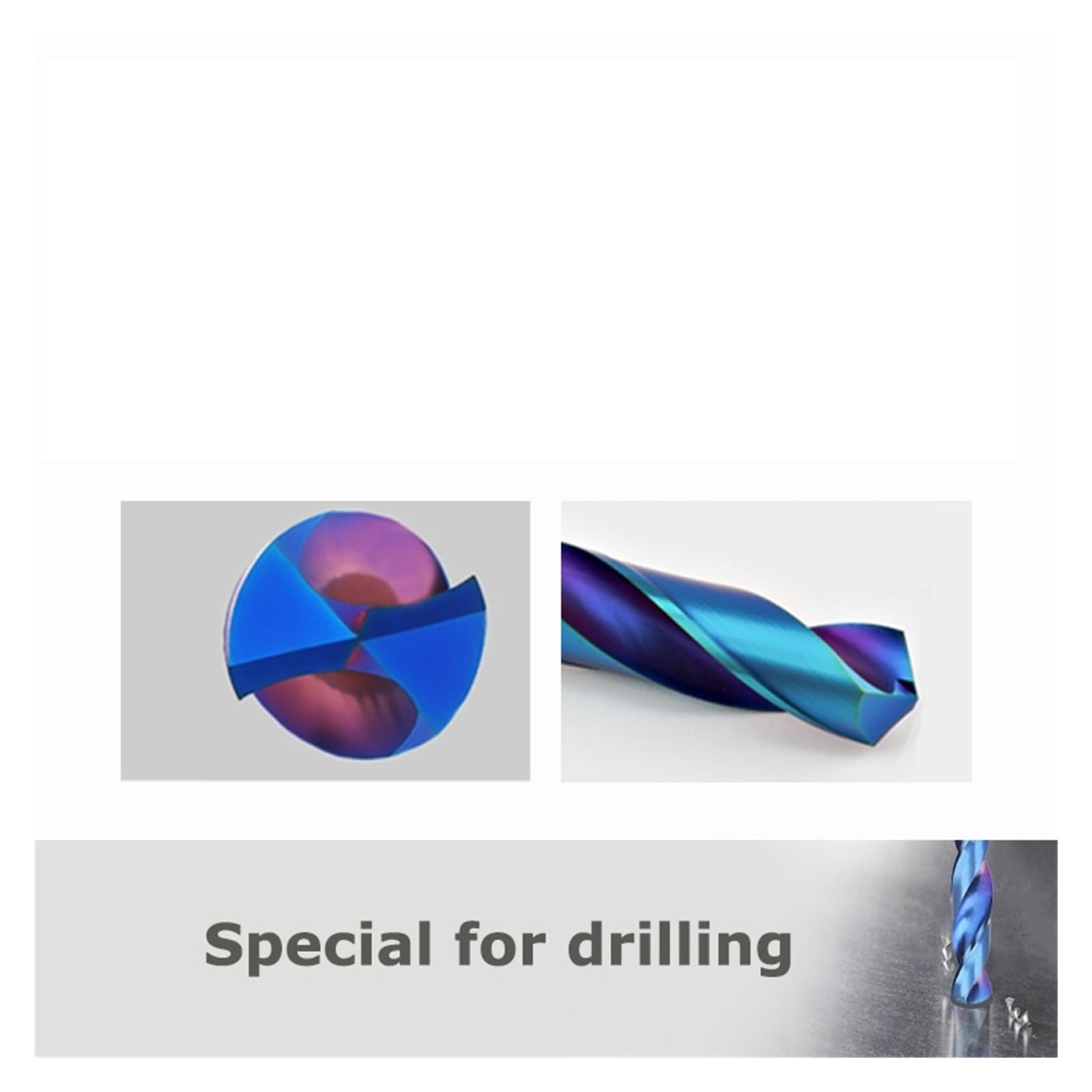 Juegos de brocas, broca helicoidal de carburo, longitud total, 100 mm, brocas de tungsteno sólidas, HRC65 CNC, mango recto, orificio de perforación for metal, hierro y acero (color: HRC65 100 mm, tama
