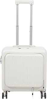 18 Inch Underseat Carry on Luggage with Wheels Portable Travel Luggage Suitcase Lockable Boarding Suitcase with Front Pocket Modern Under Seat Travel Luggage Suitcases for Womem Men (Off White)