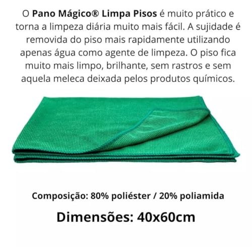 Pano de Chão Mágico Akora G 50x80cm - Limpeza de Pisos com Água, Alta Eficiência, 80% Poliéster e 20