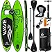 KESSER® SUP Board Aufblasbar Set mit Sichtfenster Stand Up Paddle Board Premium Surfboard Wassersport | 6 Zoll Dick | Komplettes Zubehör | 130kg | 305x76x15cm 10.0' | Grün