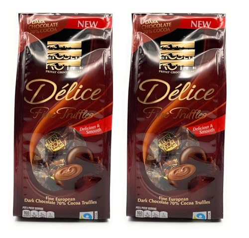 Fine European Dark Chocolate 70% Cocoa Truffles, Delicious and Smooth,