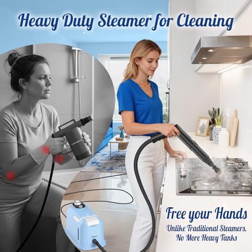 Image of 60.87oz Heavy Duty Steam Cleaner 10s Rapid Heating Handheld Steam Cleaner for Home, Steamer for Cleaning for Home, Car, Grout, Tile, Floor, Dirt