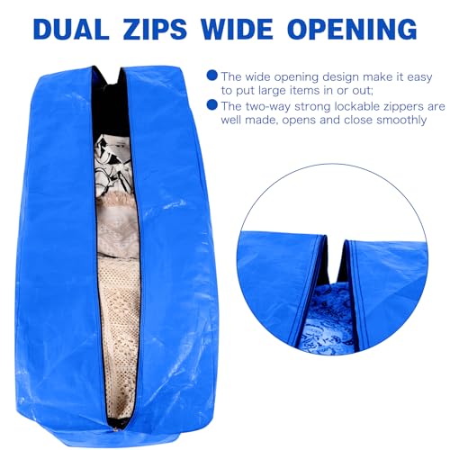 Extra Large Storage Duffle Bags Oversized Foldable Moving Bags Heavy Duty with Handles, Great for College Dorm House Moving Huge Item Storage and More (Blue 2 Pack)3