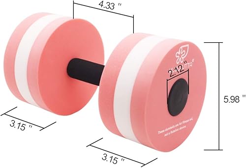Miniatura 4 de KLOLKUTTA Mancuernas acuáticas, 2 mancuernas de espuma para ejercicio aeróbico de agua, resistencia a la piscina, barra de mano, equipo de