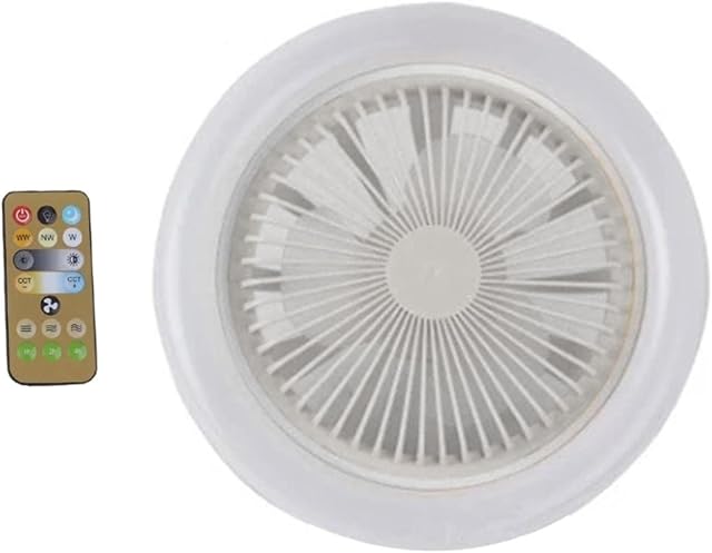 Bladeless Ceiling Fan | Ceiling Fan with Lights and Remote | 3-Color Dimmable LED 3 Speeds Timing with Remote Control, Ceiling Light with Fan, Electric Fan