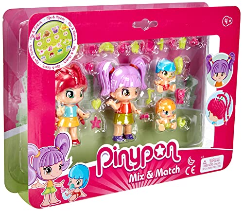 Pinypon - Pack 4 Figuras New Look para niños y niñas a Partir de 4 años (Famosa 700015571)